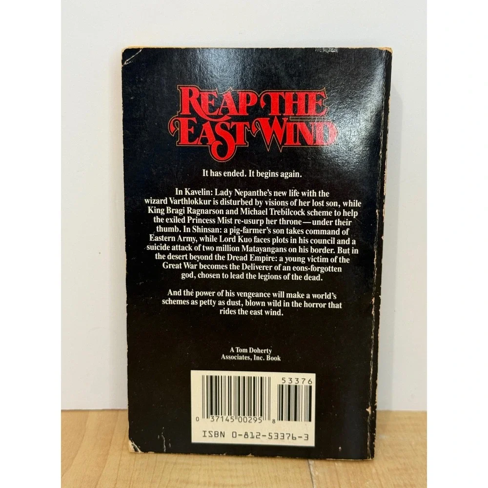 Reap the East Wind Glen Cook Dread Empire First Printing 1987 Tor Paperback